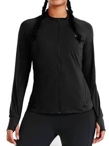 lot 20181 image: ALLZERO Womens UPF 50 Sun Protection Jacket - Zip Up Athletic Jacket with Mesh Back Stretchy Gym & Running Jacket BLACK-XS
