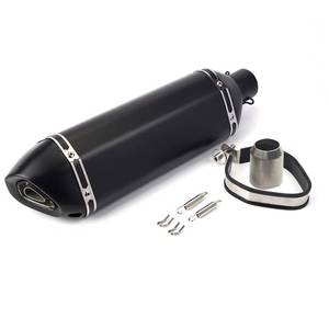 lot 20206 image: Exhaust Muffler 1.5-2Inlet with Removable DB Killer for StreetSport Motorcycles and Scooters with 38,51mm Diameter Exhaust Pipes(Matt black)