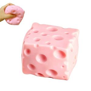 lot 20211 image: Pink Cheese Squishy, Squeeze Cheese Toys with Soft Skin-Feel for Stress & Anxiety Relief Fidget (Pink-2.76IN)