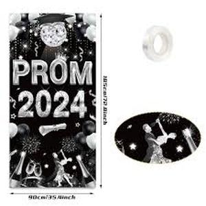 lot 10170 image: Prom Night Disco Ball Backdrop Banner
