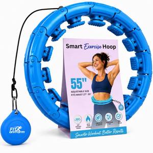 lot 1812 image: FIT ON FORM Infinity Weighted Hula Hoop for Adults Weight Loss - Smart Exercise Equipment for Home, Adjustable Pilates Circle with 28 Knots (55in) - Fitness Rings for Women, Waist Trainer, Abs Workout