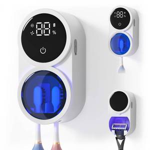 lot 2066 image: Toothbrush Sanitizer Holder, GEVOODIX Tooth Brush Holder for Bathroom, Wall-Mounted Toothbrush Holders Organizer Auto-Inductive Cover, 140 Air Drying Fits Most Electric, Manual and Kids� Toothbrushes