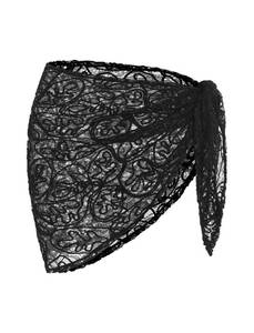 lot 2075 image: ZAFUL Womenfts Short Sarongs Beach Wrap Tie Side Cover Up Swimwear Sarong(JJS-Black2,One Size)
