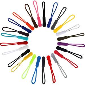 lot 2097 image: WILLBOND Zipper Pulls, 25 Colors Zipper Tags Strong Nylon Cord Pull Tab Replacement for Backpacks, Jackets, Luggage, Purses, Handbags, Sweatshirt(150 Pieces)