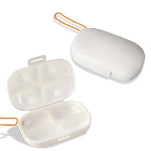 lot 2117 image: KALYPTRIUM Travel Pill Organizer, Daily Pill Case for Vitamins, Pocket Medicine Organizer, 7 Day Divider Leak-Proof Portable Pill Case with Lanyard (White)