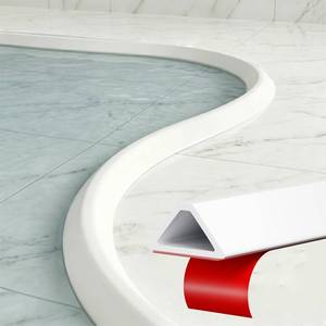 lot 2121 image: Shower Water Stopper 59 in � Silicone Threshold Guard for Bathroom and Shower, Self-Adhesive Waterproof Barrier for Dry and Wet Separation, White