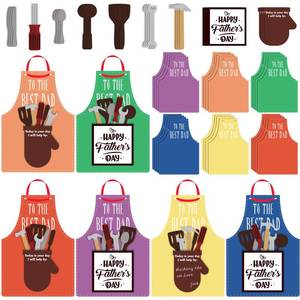 lot 2123 image: Colarr 24 Sets Fatherfts Day Craft Kit for Kids DIY Make Your Own Apron Craft Kit from Kid to Father for Dad Family Classroom Activities Art Project