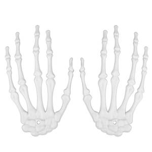 lot 2127 image: A 2pcs Skeleton Hands, Plastic Halloween Realistic Life Sized Skeleton Hand Decoration Skull Bone for Halloween Party Haunted House Decoration Cosplay Props (Gray)