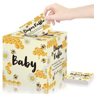 lot 2144 image: Guess How Many Honeycombs Game for Baby Shower, 50 how many Cards and 1 Box, Funny Baby Shower Game Ideas for Boys or Girls, Bee Theme Party Decorations