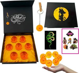lot 2168 image: STUDIOJRH 7-Star Sphere Set with Gift Box - Includes 1.7in Crystal Balls, Keychain, Summoning Card and Stickers - Anime Inspired Collectible Ball Set - Ideal Gift