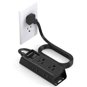 lot 2173 image: Cruise Essentials - Flat Plug Power Strip, Addtam 5 ft Ultra Flat Extension Cord with 6 Outlets Extender, No Surge Protector for Cruise Ship, Travel, Dorm, Home Office,Black