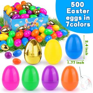 lot 3061 image: 500 Pack Easter Party Favors Plastic Eggs