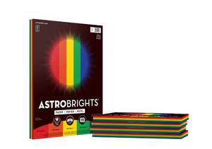 lot 3064 image: Astrobrights Colored Paper, 8.5in x 11in 24 lb89 gsm, inPrimaryin 5-Color Assortment, 5 Individual Packs of 100 Assorted Sheets - 500 Sheets in Total (22228)