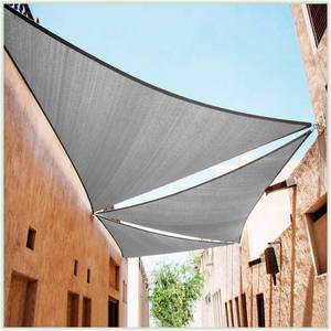 lot 4122 image: ColourTree 8ft x 8ft x 8ft Grey Triangle Sun Shade Sail Canopy Mesh Fabric UV Block UPF50 - Commercial Heavy Duty - 190 GSM - 3 Years Warranty (We Make Custom Size)