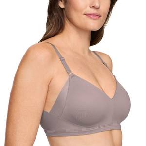 lot 4134 image: Warnerfts womens No Side Effects Underarm and Back-smoothing Comfort Wireless Lift T-shirt Rn2231a T Shirt Bra, Mink, Large US