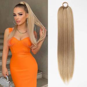 lot 4145 image: Ponytail Hair Extension For Women,Long Braided Ponytail With Hair Tie,Straight Wrap Around Braided Hair Extension,Synthetic Hair Ponytail Extension 26inch(Golden Blonde Highlights)