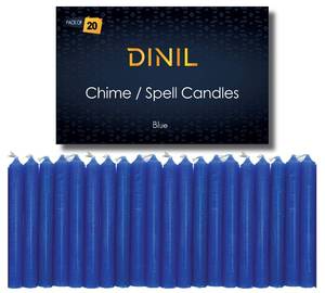 lot 4155 image: Dinil Blue Candles, Spell Chime Mini Taper Candles, Set of 20