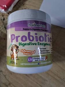 lot 4224 image: Makondo Pets Probiotic Digestive Enzymes 120 Chicken Flavor Soft Chews
