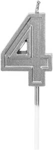 lot 4274 image: Luter Silver Glitter Happy Birthday Cake Candles Number Candles Number 4 Birthday Candle Cake Topper Decoration for Party Kids Adults (Number 4)