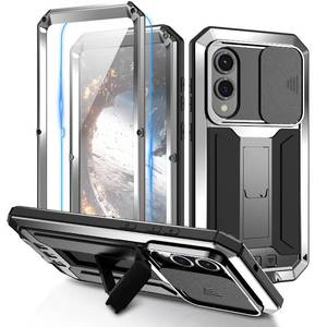 lot 4275 image: Lunivop for Samsung Galaxy S25 Edge Case 2025 Metal Hard Phone Case para with Screen Protection and Slide Camera Cover Heavy Duty Military Grade Note The Fingerprints Donftt Work Silver