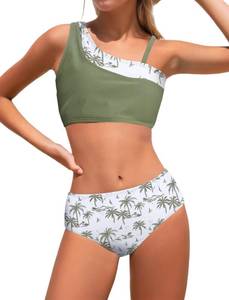 lot 4276 image: JiAmy Girls Bathing Suit 3 Piece Bikini Sets Cover Up Skirt Adjustable Spaghetti Strap Swimwear with Chest Pad 9-16 Y Green