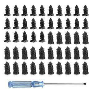 lot 4279 image: Teybouk 50 PCS Tire Repair Nail, High-hardness Tire Rubber Nails Tool, Car Wheel Puncture Repair Screws with Screwdriver, Universal for Most Vehicles (Black)