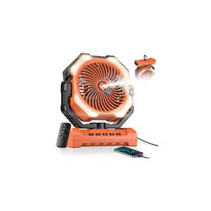 lot 5233 image: Misting Fan, Portable Camping Fans with 9oz Water Tank, 24000mAh Rechargeable Fan with 4 Speed, Battery Powered Fans with 120H Cooling, Last 5H Mist, 2 Mist Modes, Light, OutsidesSummer Essential