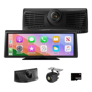 lot 5234 image: 8.1in Portable Wireless Carplay Car Stereo, Apple CarPlay and Android Auto, 2K Built-in Dash Cam, 1080P Backup Camera, Plug and Play Touchscreen with Offline GPS Navigation, Bluetooth 5.2 for Truck SUV RV