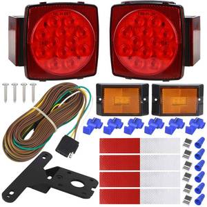 lot 5258 image: LINKITOM Submersible LED Trailer Light Kit, Super Bright Brake Stop Turn Tail License Lights for Camper Truck RV Boat Snowmobile Under 80in Inch, IP68 Waterproof, DOT Compliant