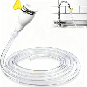 lot 6031 image: 6.56FT Sink Hose Attachment for Faucet, PVC Tube with Adjustable Faucet Connector eakproof Sink Hose Portable Water Transfer Accessories for Water Tank Bucket Outdoor Cleaning