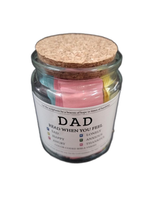 lot 6040 image: Dad Read When You Feel Color-Coded Bible Verse Jar