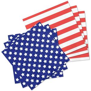 lot 6082 image: 48pcs American Flag Napkins, Red White Blue Stars and Stripes Napkins Cocktail Napkins Paper for Veterans Day Election Day 4th of July Independence Day Patriotic Party Table Decorations
