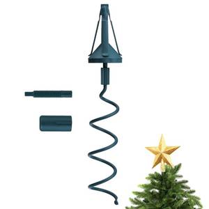lot 6090 image: Christmas Tree Topper Holder, Universal Twist On Tree Topper Holder Plastic Green Tree Topper with Adjustable Attachment for Stabilizing Treetop Ornaments, Fits Most Basic Types