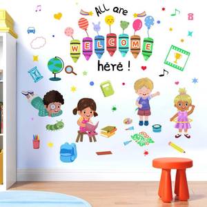 lot 6113 image: Colorful Educational Wall Stickers for Kids Peel and Stick Wall Decals for Classroom Nursery Baby Bedroom - Ages 1-12 Years Wall Decor