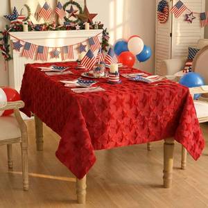 lot 6127 image: Horaldaily 4th Red Fur Tablecloth, 6084 Inch, Rectangular
