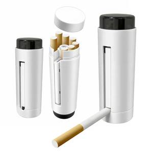 lot 6132 image: Cigarette Case Holder, Auto Pop Up Cigarette Dispenser 7-Cig Cigarette Storage Box One-Press Quick Access Portable PVC Smoking Accessories for Men Women Smoker White
