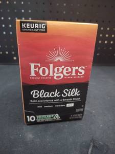 lot 6141 image: Folgers Black Silk K-Cup Coffee Pods 10-Count