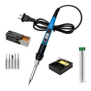lot 6467 image: Soldering iron kit, 110V, 80W, fast heating within 10 seconds LCD digital adjustable temperature soldering iron gun, thermostatic soldering iron kit for electronic equipment