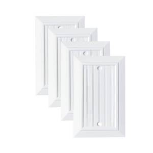 lot 6469 image: Pure White Classic Beadboard Wall Plates,Light Switch Covers,Electrical Outlet Covers, Switch Plates of Various Combination, Nature Bamboo Fiber Wall plate (1 Gang Blank 4 Pack)