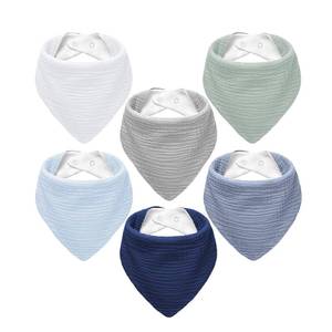 lot 6477 image: NISXABEBE Muslin Baby Bibs,Soft Triangular Baby Bandana Drool Bibs for Baby Boy Girl,Solid Colors Bib for Drooling Teething 6 Pack(Boys)