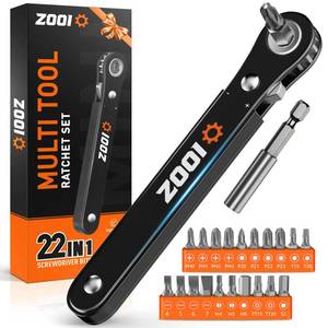 lot 6481 image: ZOOI 22 In 1 Right Angle Screwdrivers, EDC Gear Tool Pocket Ratcheting Screwdriver, Mens Dad Gifts for Men Dad Him Husband, 90 Degree Ratchet Screwdriver Set, Tight Spaces Mini Small Ratchet Set