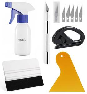 lot 6494 image: SINGARO Car Window Film Kit, 5PCS Car Glass Protective Window Wrap Tinting Privacy Film Tools, Including Vinyl Scraper, Felt Scraper, Cutter with Blade, Film Cutter, Spray Bottle