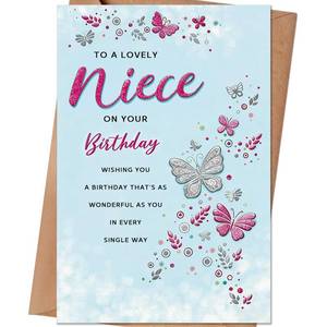 lot 8146 image: HEJOYN Niece Birthday Card, Birthday Cards Gifts for Niece from Uncle Aunt