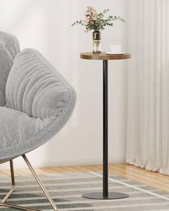 lot 9408 image: TUTOTAK Tall Round Side Table, Small End Table, Beside Table, Drink Table, Pedestal Side Table, livingroom, Brown TB01BB065