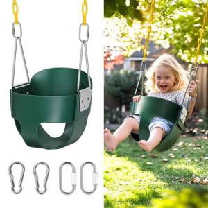 lot 9412 image: little dove High Back Full Bucket,Toddler Swing with Coated Chains and Triangle Dip Pinch Protection for Safety,Baby Swing Outdoor with Locking Buckles,Toddler Bucket Swing for Backyard,Playground,Green