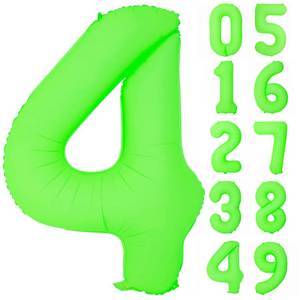 lot 10346 image: 40IN Fluorescent Green Number 4 Balloons Glow In The Dark Green Balloon