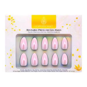 lot 10471 image: Lopotichat Press on Nails - Blush Pearl  Pink Soft Gel X Nail Kit  30pcs Short Almond Press on Nails in 15 Sizes  Reusable Fake Nails with Glue for Perfect Spring Nails  Achieve Effortless style