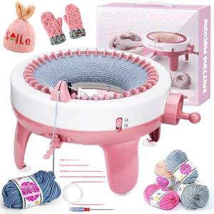 lot 11303 image: Knitting Machine 40 Needles,Smart Loom Knitting Machine,Knitting Board Rotating Double Knit Loom Machine for AdultsKids Gift,DIY Knit Scarf Hat Sock(with Wool) (Used Slightly)