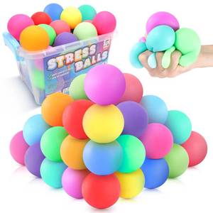 lot 11323 image: Slow Rising Stress Ball 24 Pack, Stretchy Fidget Ball for Anxiety Stress Relief, Hand Therapy Sensory Squishy Ball, Pull Stretch Fidget Toy for Students, Classroom Prize Box Toys (Missing One)
