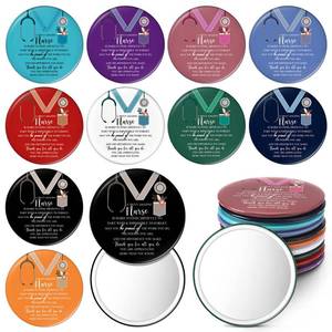 lot 11335 image: Geetery 80 Pcs Nurse Gifts Bulk Mini Compact Mirrors Christmas Bulk Gifts for Nurses Female CNA Portable Pocket Mirror Thank You for Nursing Practitioner Medical Students LPN (Medal,Classic)